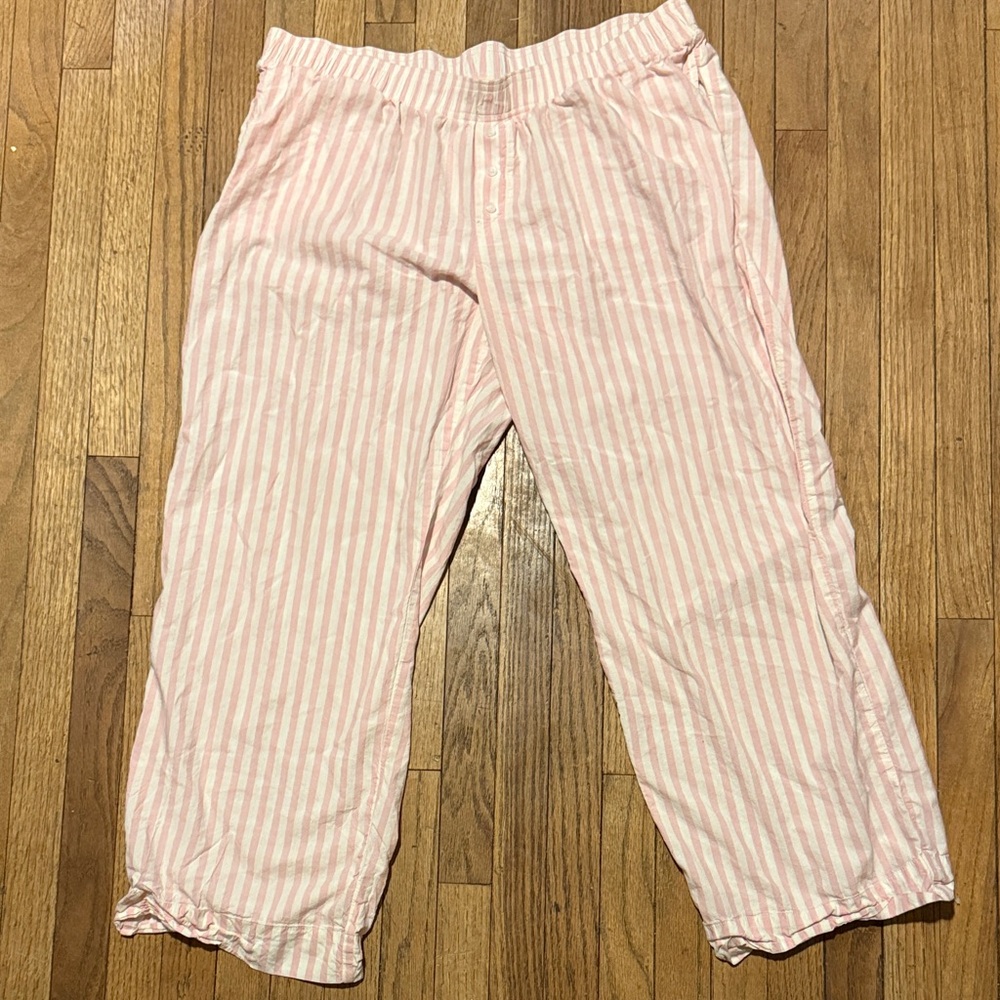 Striped Pink Maternity Pajama Pants